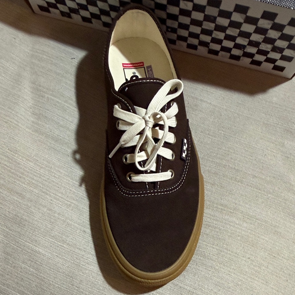 Vans Men's Dark Brown Canvas Sneakers - Picture 7 of 9